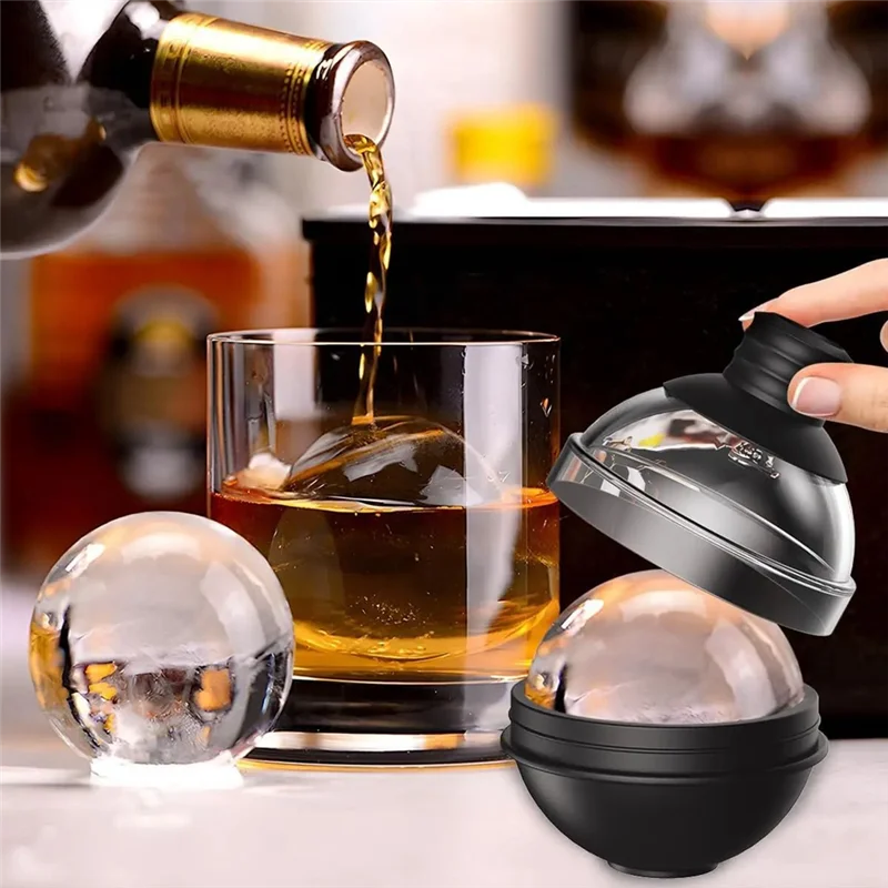 

AAAN-DIY For Cocktails Ice Hockey Mold 2X Silicone Ice Mold Easy Demould Home Bar Party Whiskey Ice Grids
