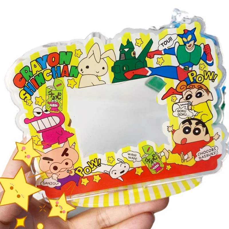 Nowa ramka na zdjęcia Kawaii Crayon Shin Chan Cartoon Anime Desktop Decoration Cute Standing Plates Idol Small Cards Girls Gifts Toys