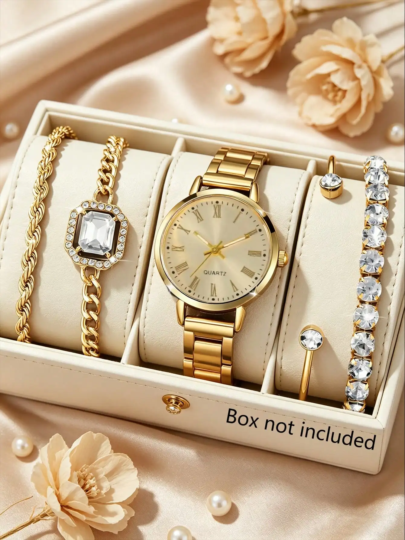 

1pc Classic Retro Women's Quartz Watch, Women's Accessory, Featuring Full Metallic Strap And Matte Radial Dial Design With Roman Numerals And Pointer Time Markers. Minimalist Elegant Style Highlights Luxury Commuter Vibe.
