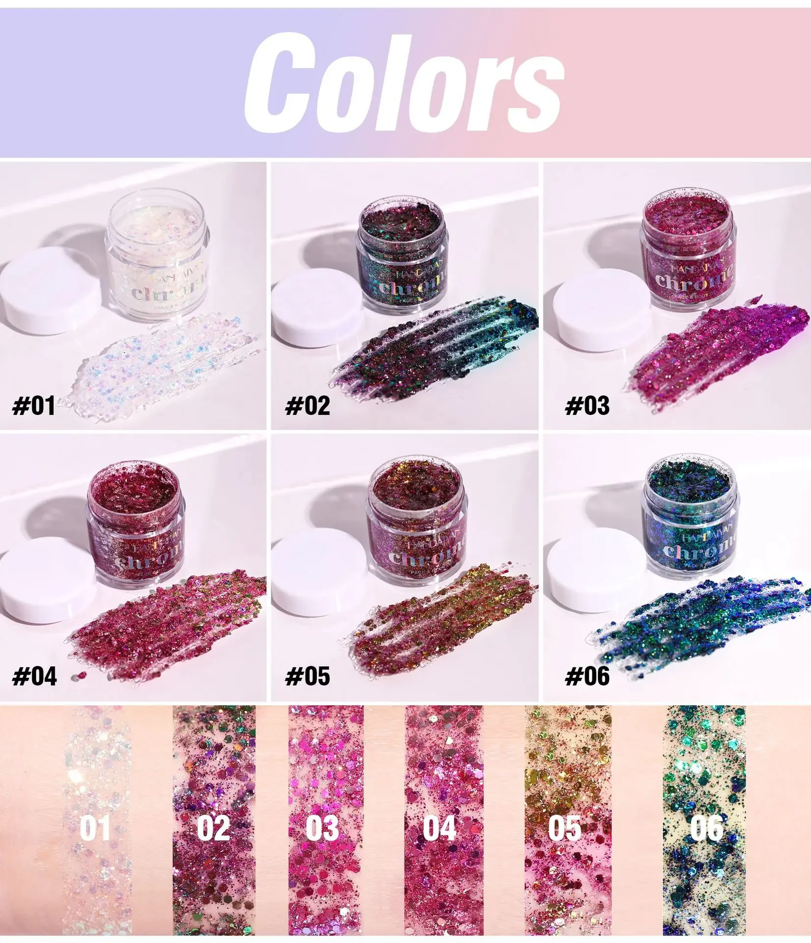 Body Glitter Gel Długotrwały wodoodporny cień do powiek Stage Party Glitter Eyeshadow Hair Face Body Glitter Cream Diamond Makeup