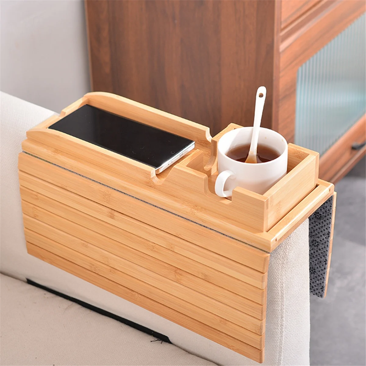 Couch Arm Tray 3 in 1 Detachable Sofa and Couch Arm Table Cup Holder for Cup Remote Control Mobile Phone Storage