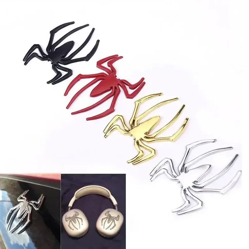 1PCS Three-dimensional Car Sticker Metal Spider Car Sticker Personalized Car Sticker Scratch Repair Decorative