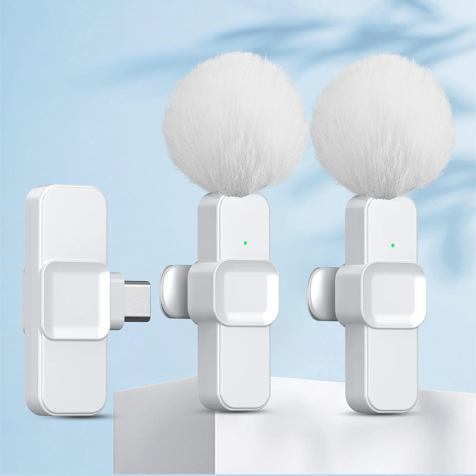 ميكروفون Lavalier لاسلكي محمول لتسجيل الصوت والفيديو ميكروفون صغير لهاتف iPhone Android PC Live Gaming Phone