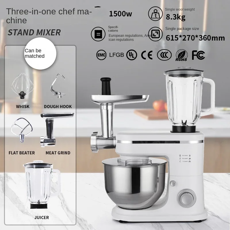 小型多機能家庭用練り機,3in 1,シェフブレンダー,パンメーカー,肉挽き器