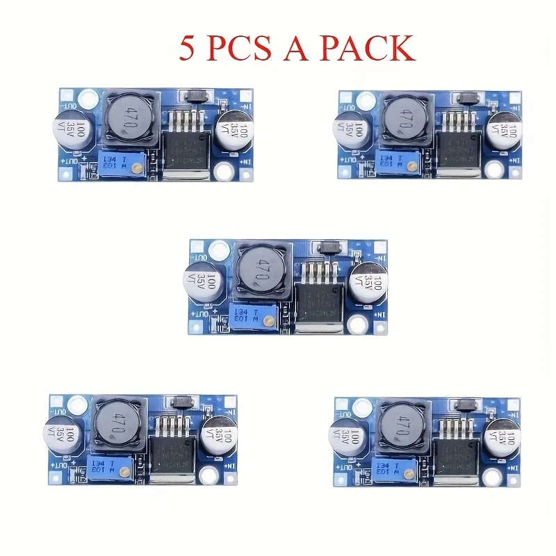 

LM2596S DC-DC Buck Converter, Adjustable Step-Down Voltage Regulator Compatible with ESP32, Raspberry Pi & STM32