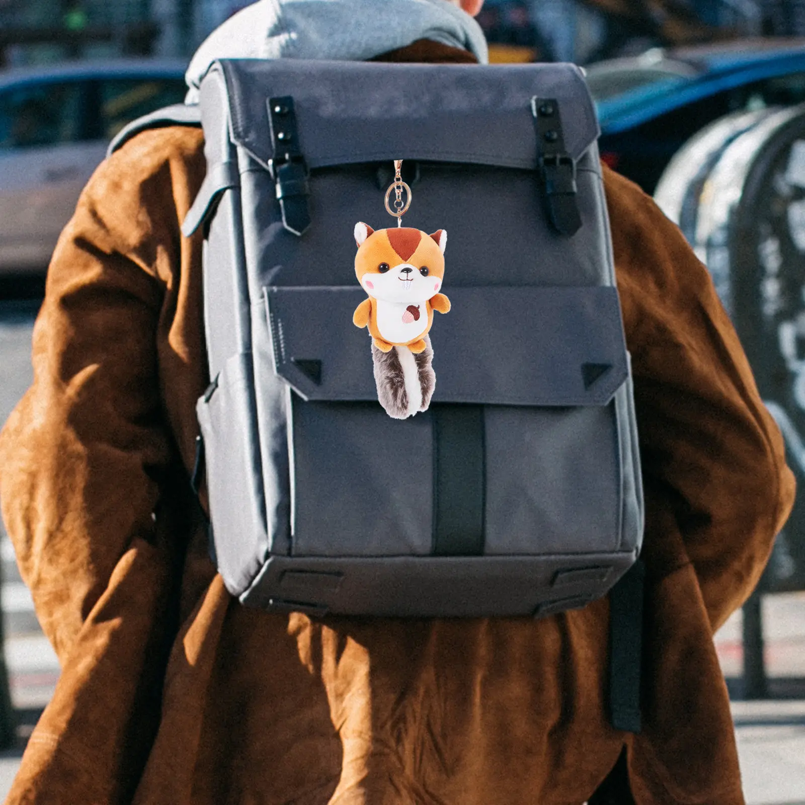 

Cute Squirrel Keychain Stuffed Animal Keyring Bag Hanging Pendant Backpack Charm Car Key Decor Aesthetic Keychain Gift Idea