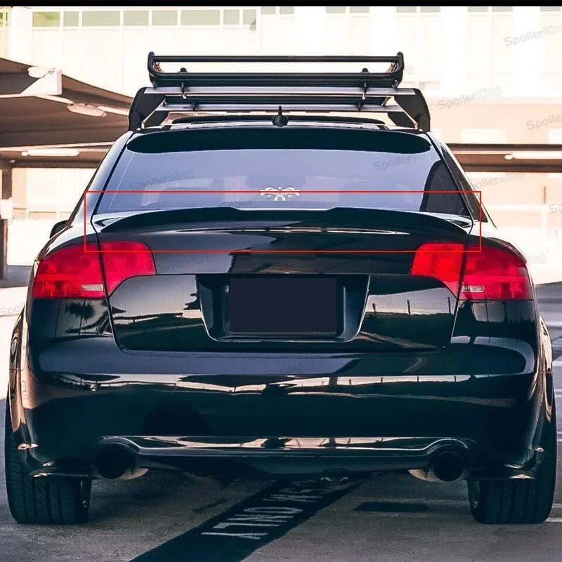 A4 B8.5 Sedan 2013-2016 Ducktail Rear Wing Spoiler Gloss Black Rubber Universal 121cm
