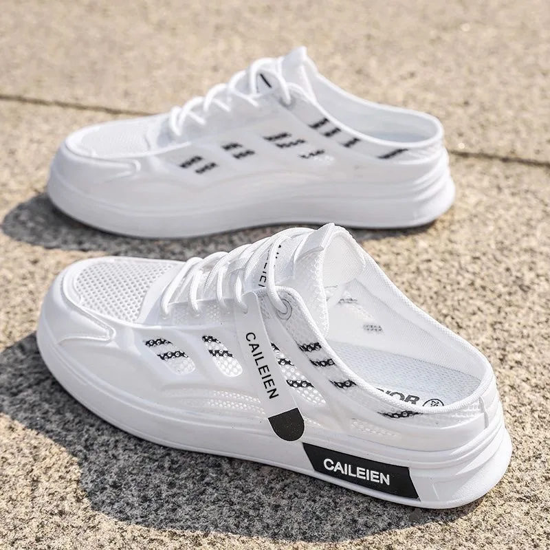 Fashion Men Summer Soft Sole Half Slippers 2026 Lightweight Slip-on Sandals Breathable Low Cut Flat Casual Shoes Zapatos Hombre