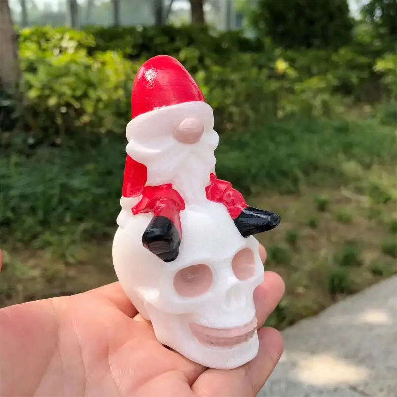 

Натуральный белый мраморный нефрит, Рождественский Санта-Клаус и череп, резьба, Рейки, Исцеление, фэншуй, камень, украшение для дома и офиса, подарок, 1 шт.