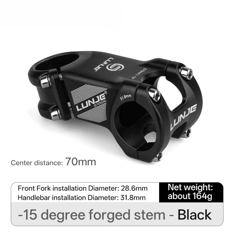 Attacco manubrio per mountain bike 50 70mm negativo 15 gradi 31,8mm Attacco manubrio per ciclismo MTB ad alta resistenza