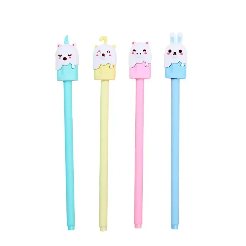 2025 4PCS Kawaii Cartoon Ice Cream Gel Pens Writing Office Supplies Students Learning School Stationery FreeShipping Cute Pen