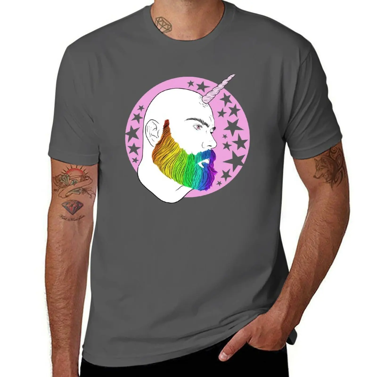

Bearnicorn Rainbow pink magic T-Shirt t shirts for man pack white man t shirts for men casual T-Shirt