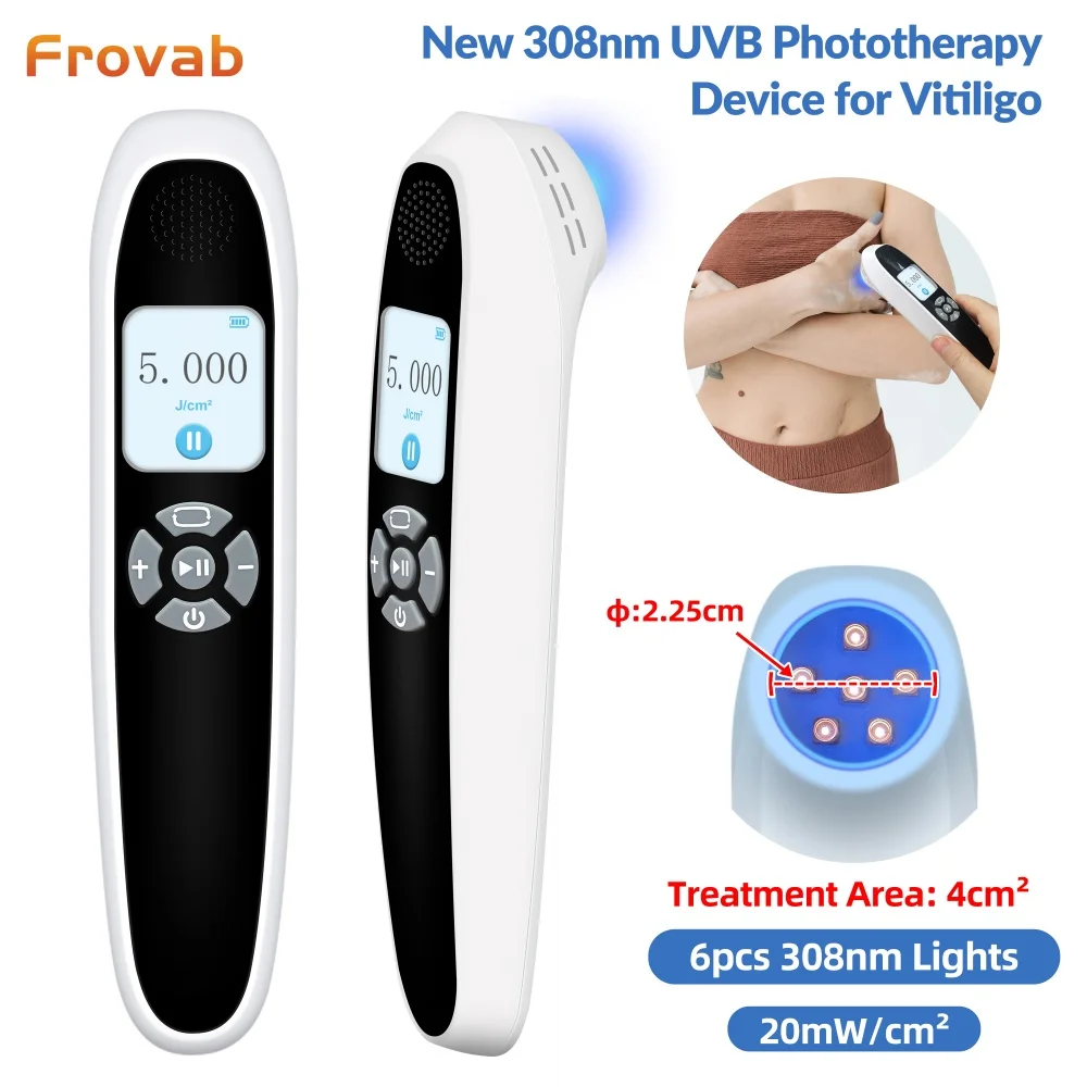 

308nm Excimer Ultraviolet Light Therapy Lamp 6 Diodes UVB Phototherapy for Vitiligo Treatment Professional Skin Care 20mW/cm²