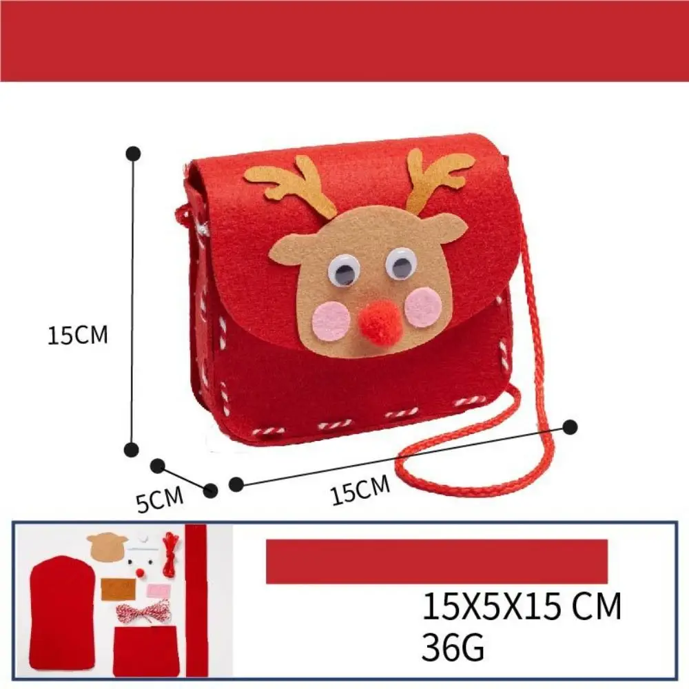 Girls Creative Backpack Handicraft Crossbody Bag Decoration Elk Bag DIY Materials Kits Candy Bag Christmas Bag Handbag