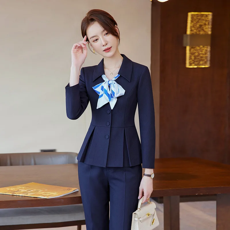 2024 Spring Two Piece Set Women Suits Long Sleeve Blazer And Mini Skirt Elegant High Fashion Chic Lady 2 Piece Set Women Blazer