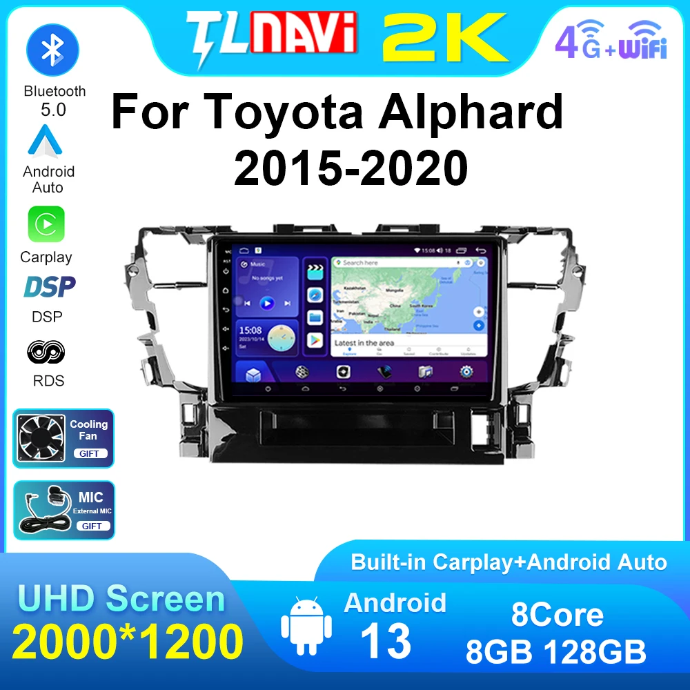 

For Toyota Alphard H30 2015 2016 2017 2018 - 2020 GPS Navigation Carplay DSP Android Auto Car Radio Multimedia Stereo Player