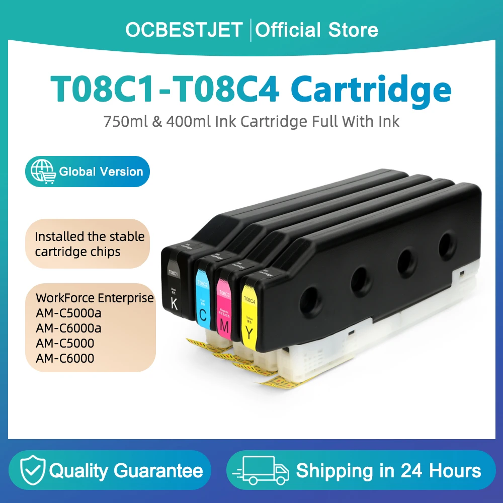 

Совместимый картридж для Epson T08C T08C1 T08C2 T08C3 T08C4 WorkForce Enterprise AM-C5000a AM-C6000a AM-C5000 AM-C6000