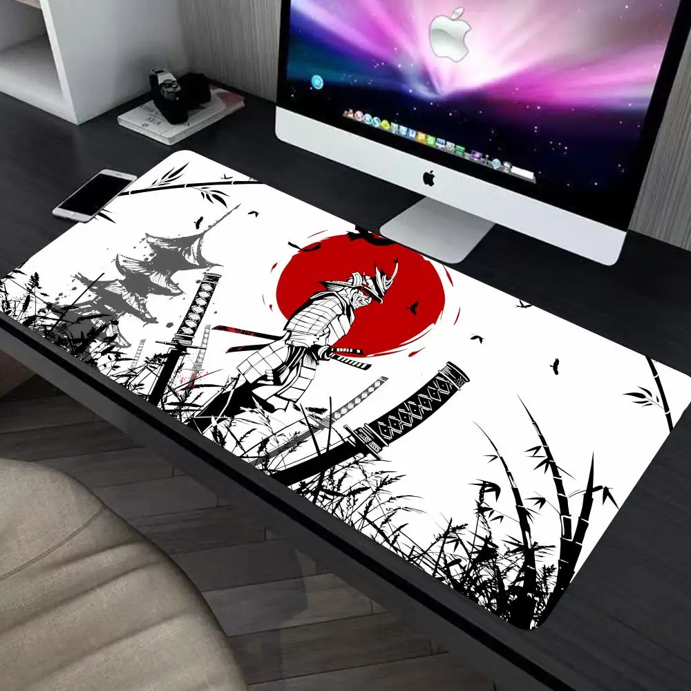 

Samurai Warrior Mouse Pad Gamer Computer Accessories Keyboard HYB XXC Black Mousepad Company Gaming Laptop Desk Accessory Pc