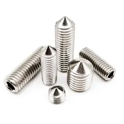 50pcs DIN914 Hex Hexagon Socket Allen Tapered End Cone Point Set Screw Grub Bolt M3 M4 M5 M6 M8 A2-70 304 Stainless Steel