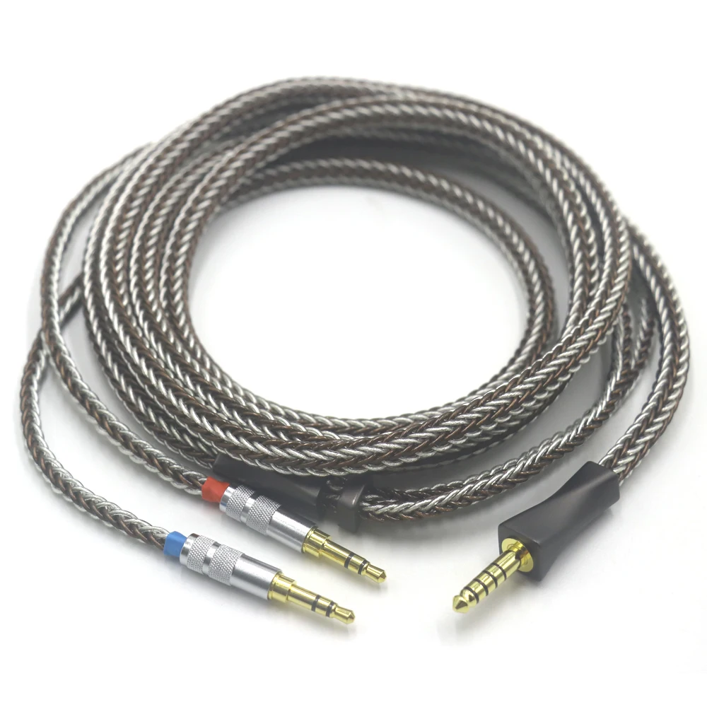 

16 Core Single Crystal Copper + Pure Silver Headphones Upgrade Cable For Hifiman HE1000se HE6se HE4xx Denon AH-D7200 AH-D9200