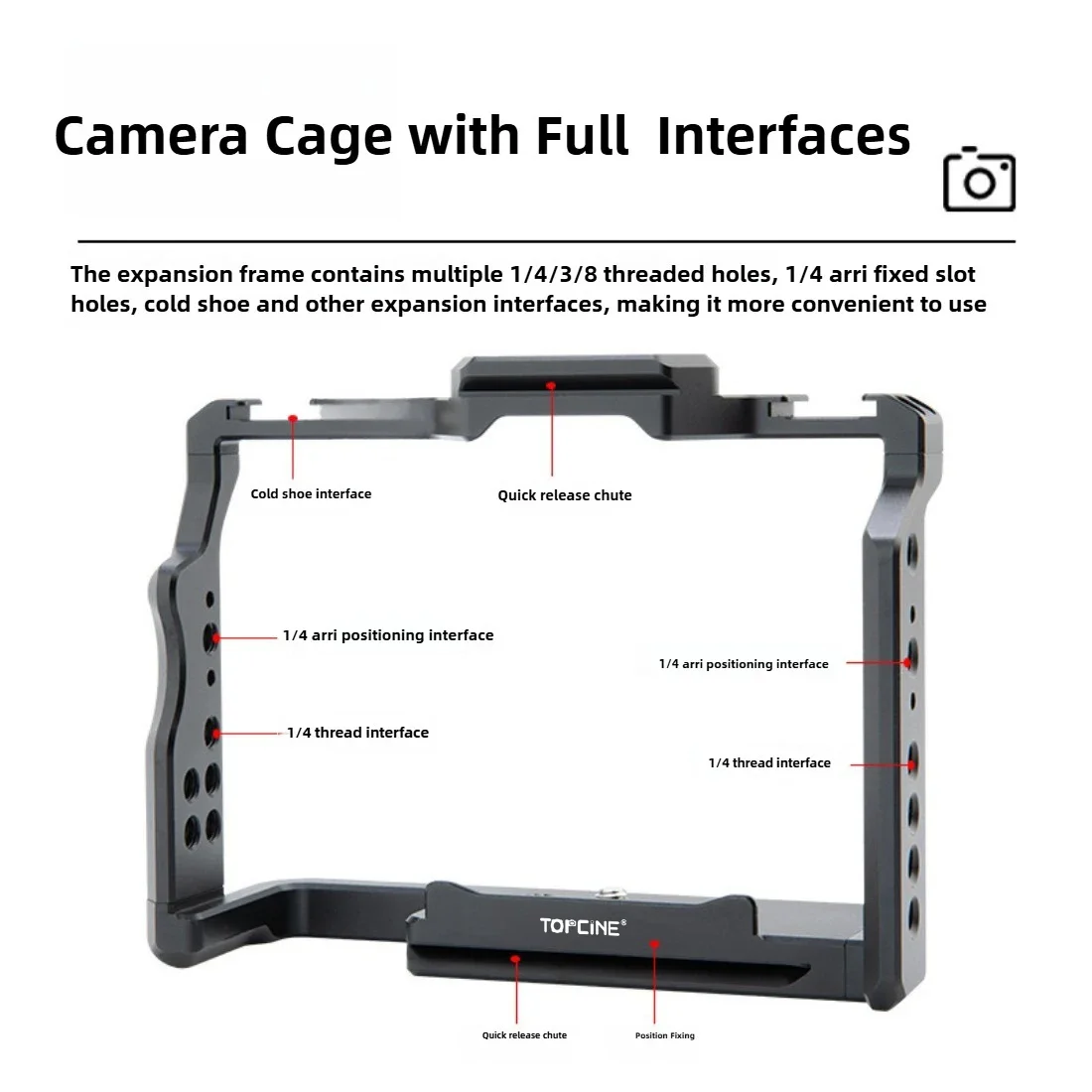 A74 A73 Cage for Sony A7II A7III A7IV A7RIII A7RV A7R5 A7R3 A72 A7M4 A7M2 A7M3 Camera Cage with Arca Bottom Plate