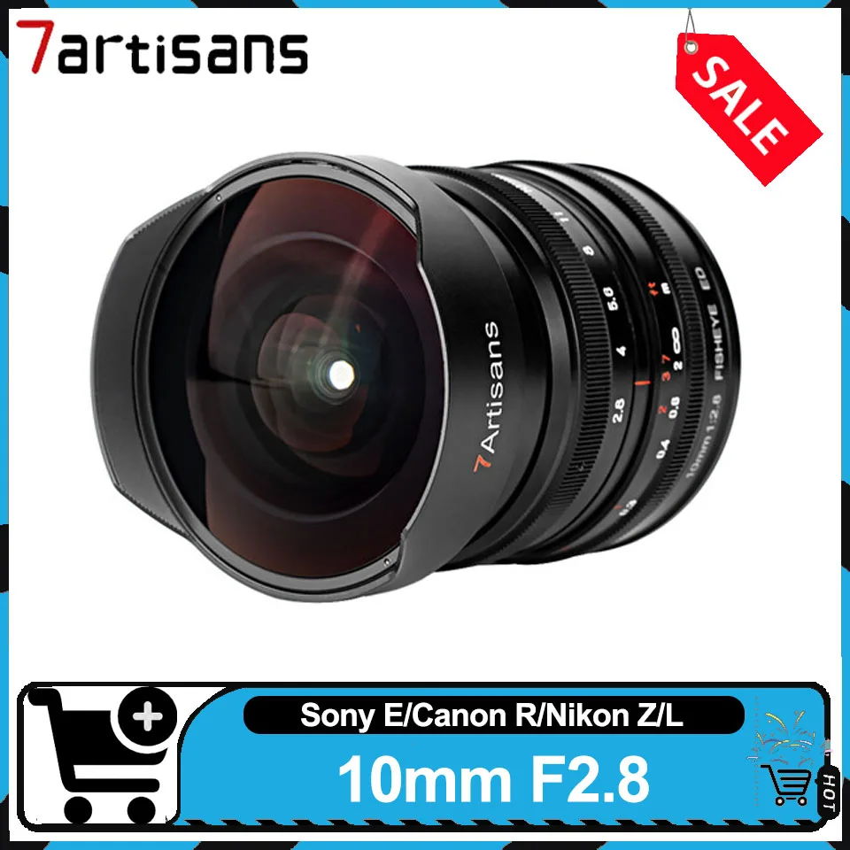 

7artisans 10mm F2.8 Full Frame Fisheye Lens Manual Focus Prime Lens for Starry Sky and Panoramic for Sony A6000 Canon R6 Nikon Z