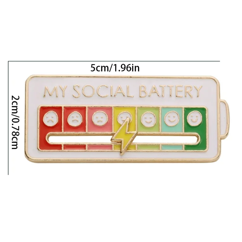 Funny Enamel Pin My Social Battery Lapel Pin Move To The Mood As You Jewelry Artistic Brooch Metal Badge Pin Bag Backpack Jewelr