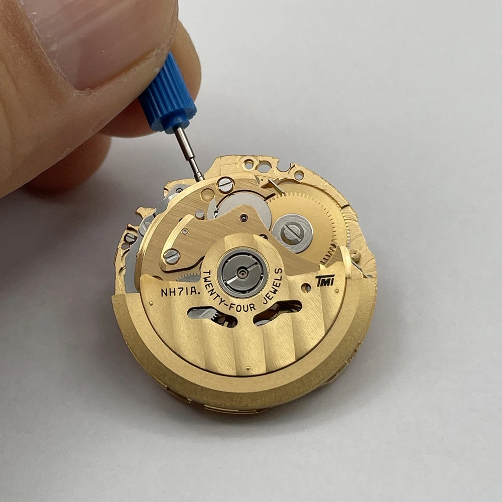 Genuine Gold NH71 NH71A Automatic Mechanical Movement Japan 24 Jewels High Accuracy Skeleton NH71 Mechanism Modification Parts