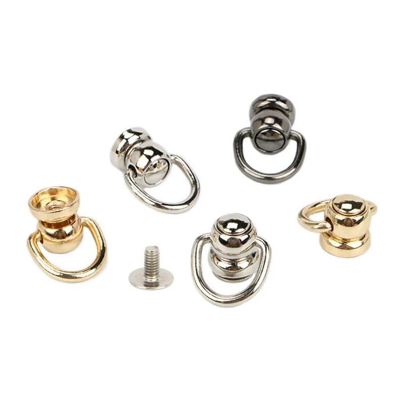 10 مجموعات من سبائك الزنك الكرة ترصيع المسامير D الدائري لحقائب اليد الجلدية محفظة كروسبودي الحرفية #1