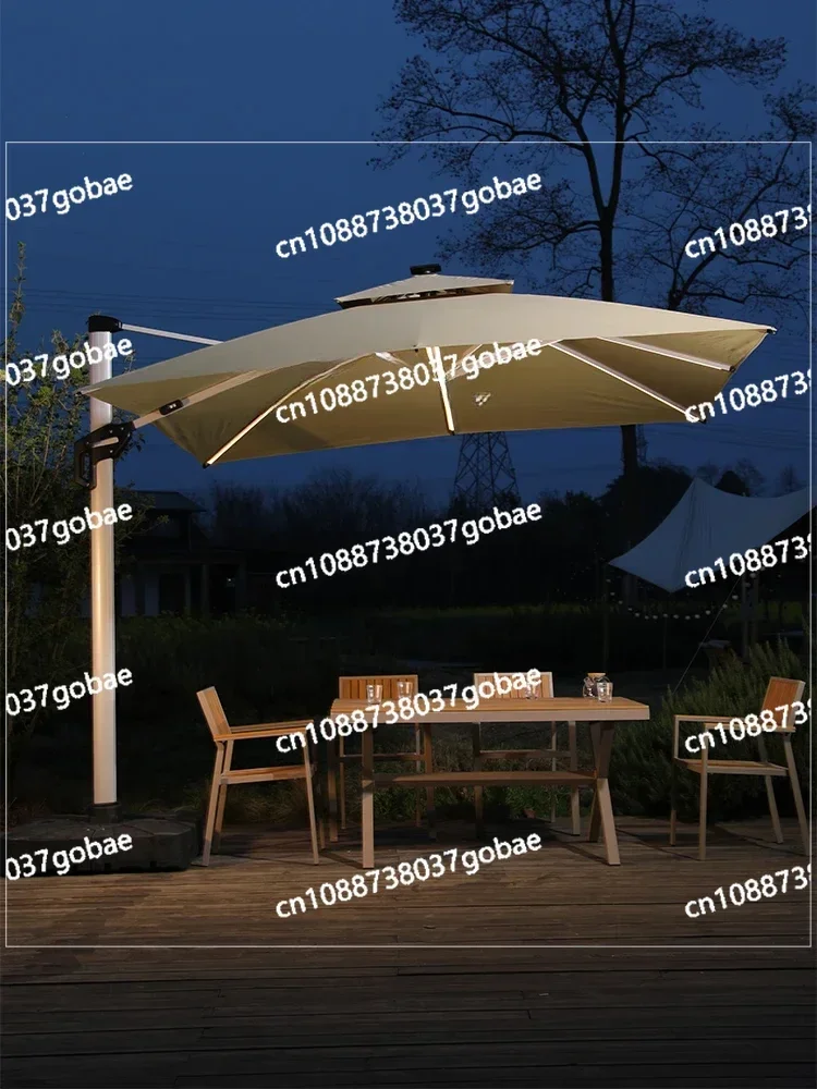 Outdoor Leisure Table and Chair Combination Home Garden Rattan Chair Courtyard Sunshade Roman Umbrella