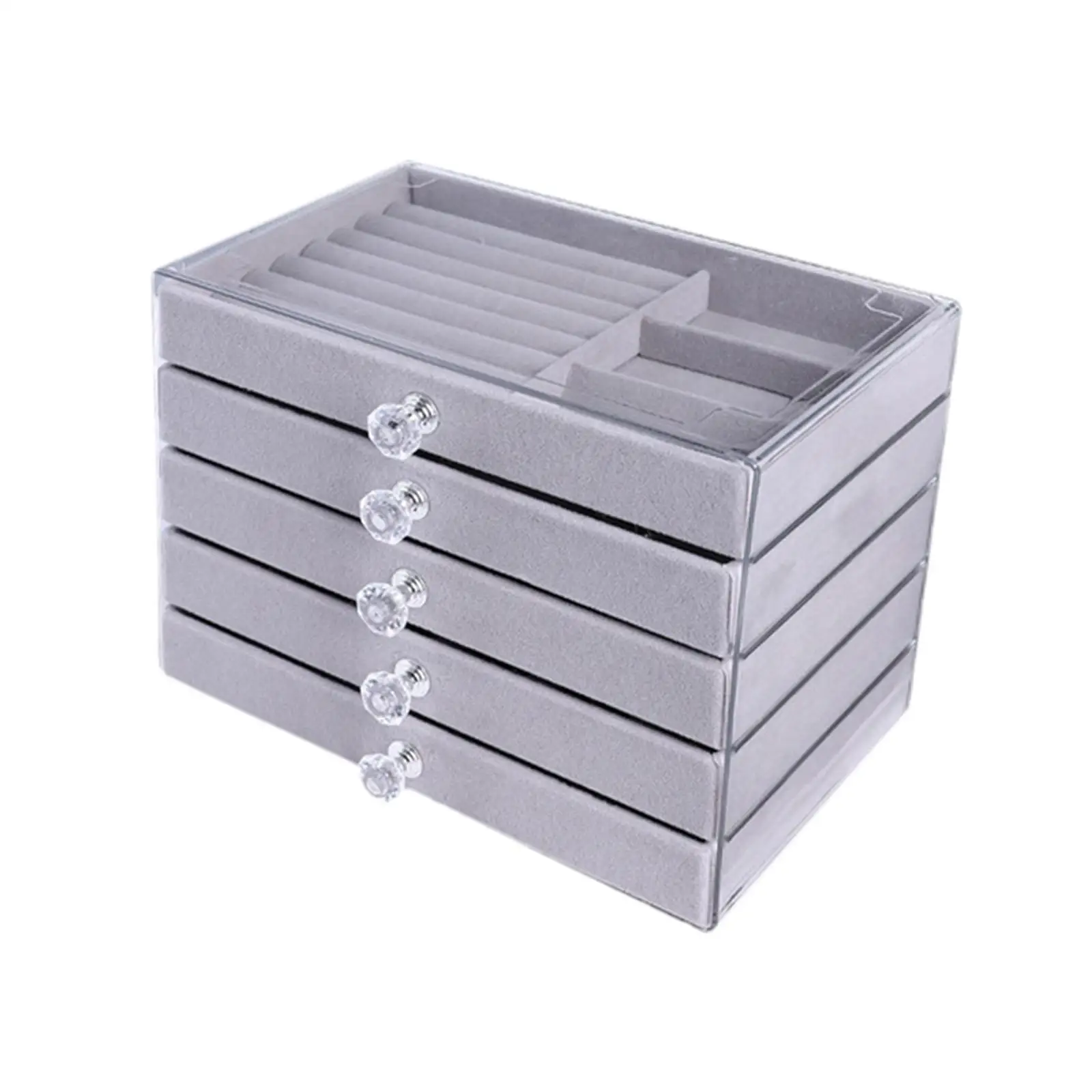 صندوق مجوهرات للنساء حامل عرض أنيق لسوار الأقراط والخواتم