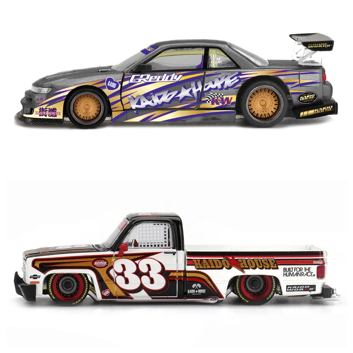 

Kaido House + MINIGT Latest Model KHMG212 235 CHEVY SILVERADO KAIDO INTIMIDATOR V1 Simulated Alloy Car Model