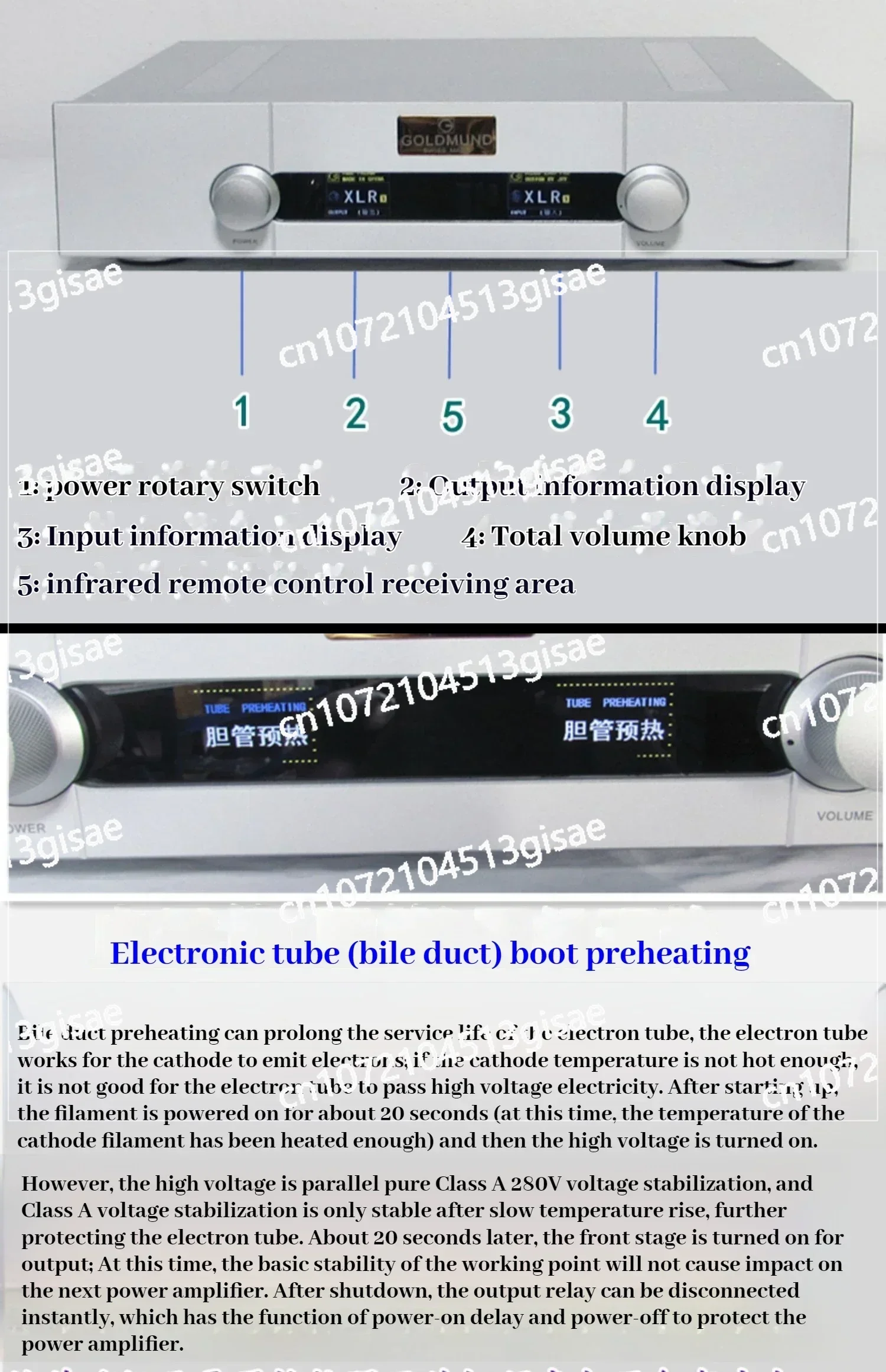 Fully Balanced Remote Control, High Fidelity Flagship Pure Class A Tube Preamplifier 4.8
