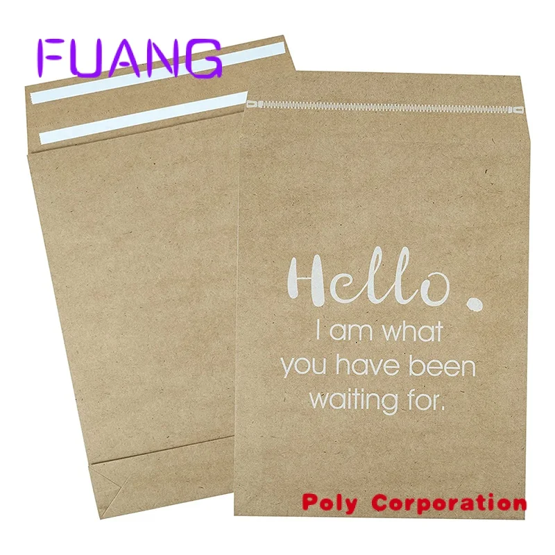 Custom  Custom craft kraft brown a4 eid shipping pouch paper mailing padded envelope packaging mailer bag