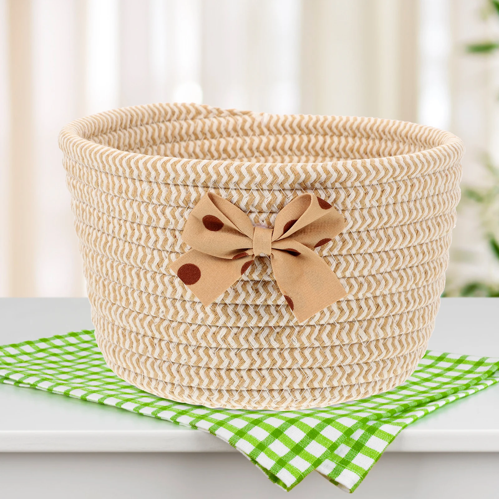 

Cotton Rope Baskets Decor Small Round Storage ganizing Gift Baby Toy Nordic Woven Cute Storage Solutions Home