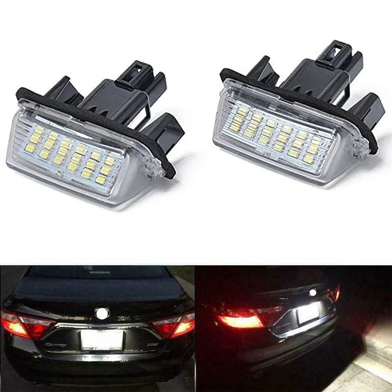 2PCS LED 18 Smd License Plate Light for Toyota COROLLA Camry YARISL EZ VIOS LEVIN  DC12V Auto Lamp Car Accessories