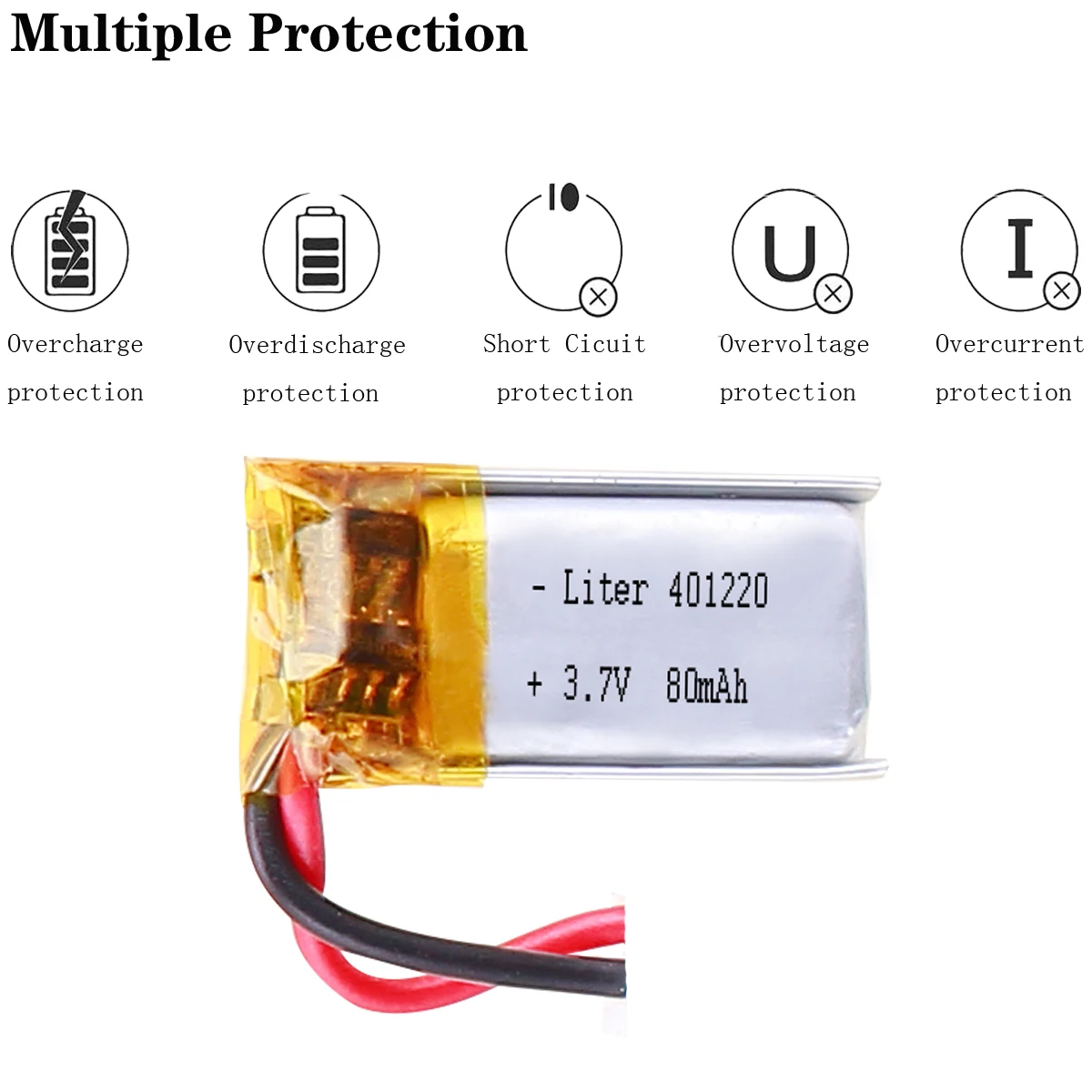 A product factory direct 3.7V lithium polymer battery built-in rechargeable battery 401220 100mah 401221 Bluetooth Headset