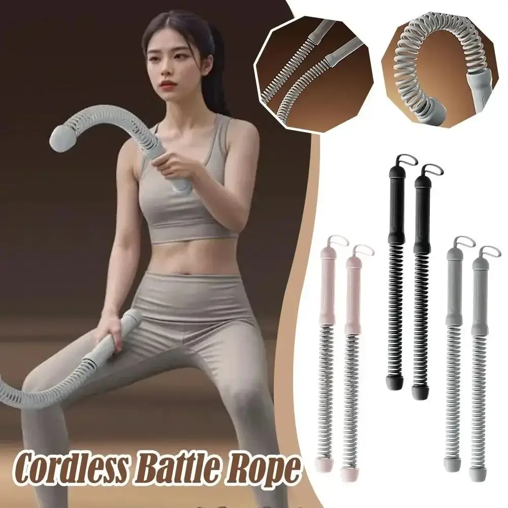

Replacement Spring Gym Battle Rope Rebound Stainless Steel Cordless Battle Rope Durable Multifunction Strength Training Bar