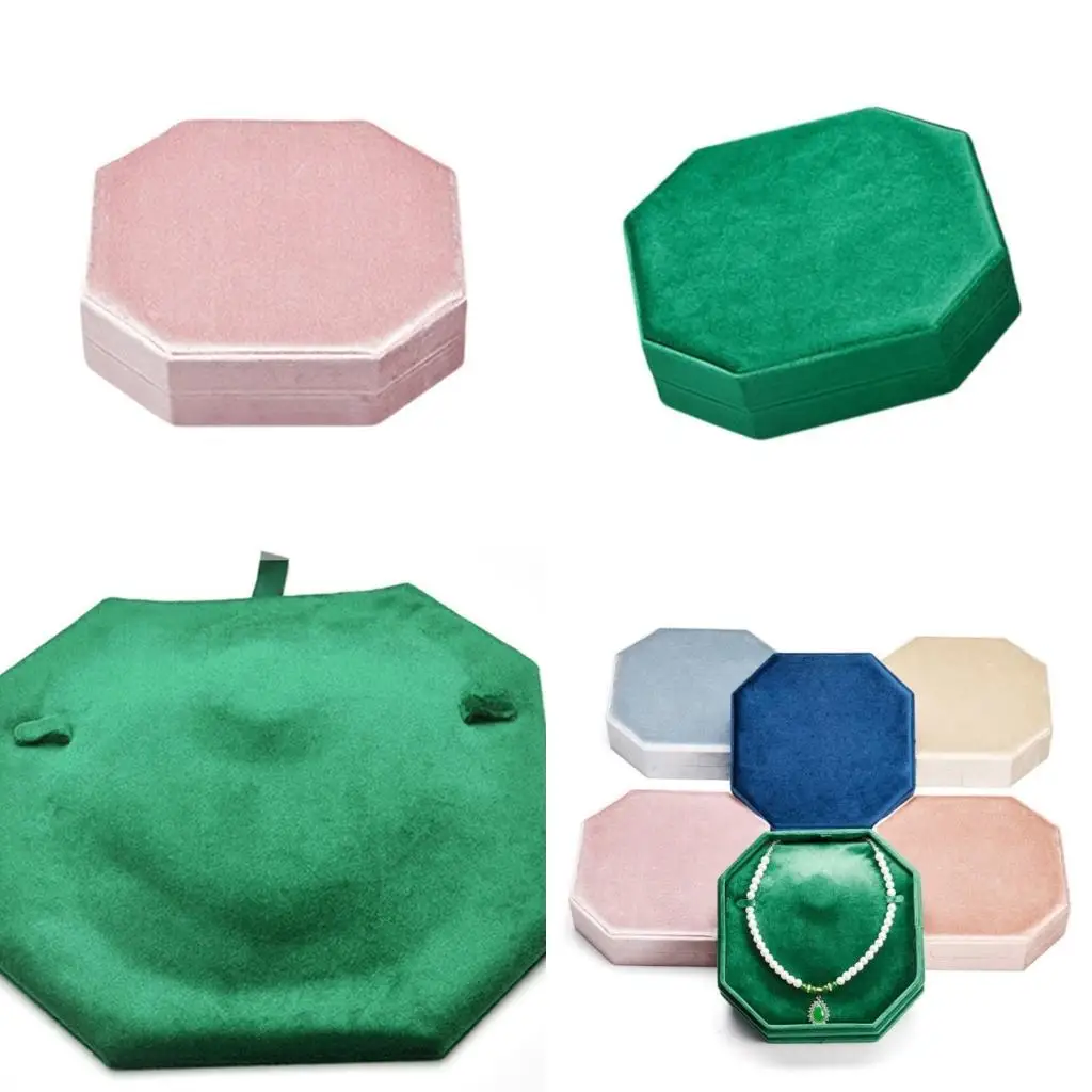 

J78F Elegant Necklace Storage Box Elegant Jewelry Case Necklace Box Velvets Texture Suitable for Necklace Earring Jewelry