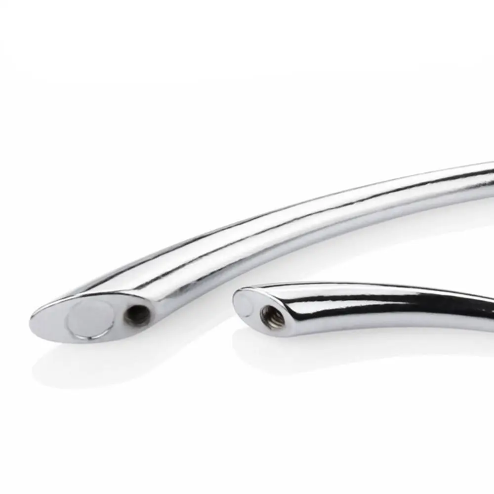 Zinc Alloy Curved Solid Cupboard Shoe Cabinet Handle Furniture Hardware Wine Cabinet Handle Black Wardrobe Door Handle