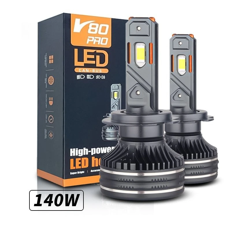 

140 Вт двойные медные светодиодные лампы для автомобильных фар H1 H4 H7 H11 9005 Hi-Lo Beam 14800LM супер яркие сильные проникновения автомобильные аксессуары