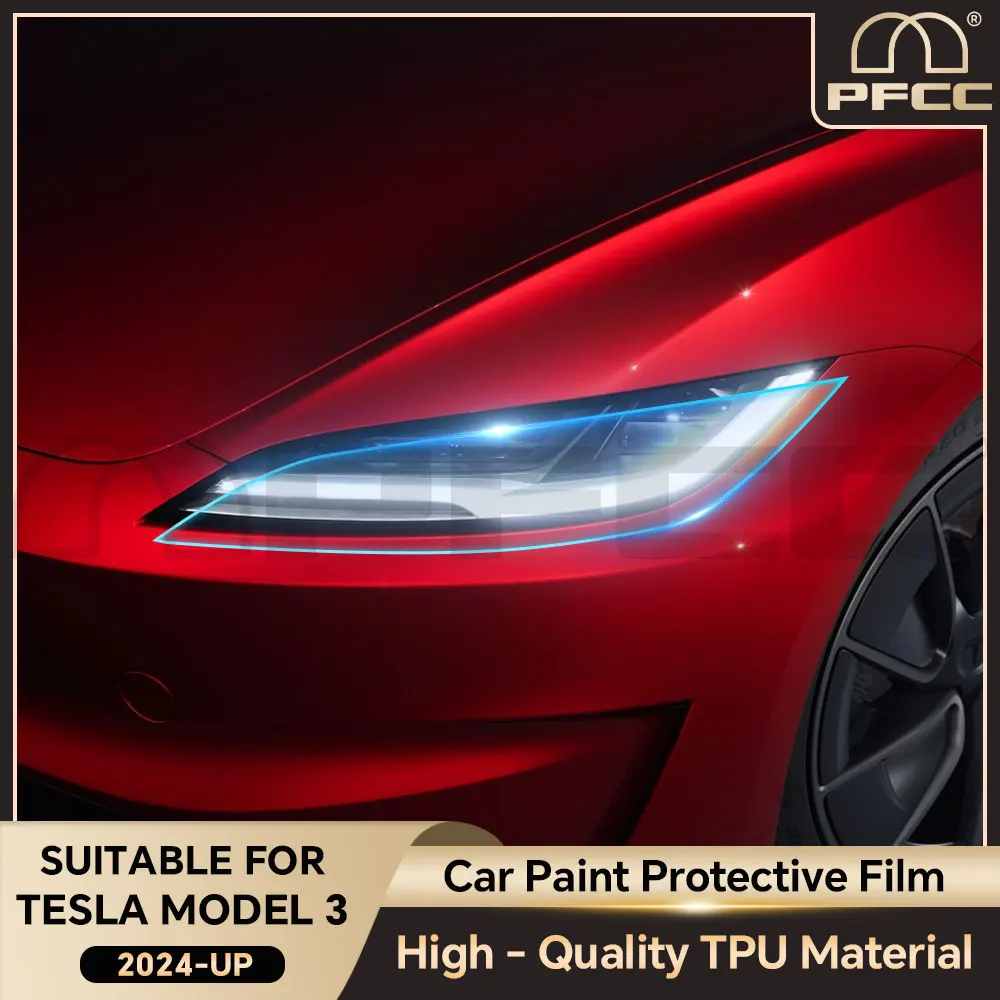 

Pre-Cut Paint Protection Film for Tesla Model 3 Highland 2024 Car Clear PPF TPU Transparent Headlight Rearview Film Body Sticker
