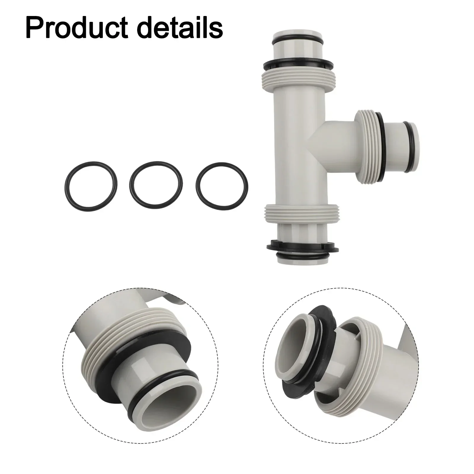 For Intex Pool System Replacement: 1.5 Inch Tee T-Joint Hose Adapter With PP Material And Leak-Resistant Seals