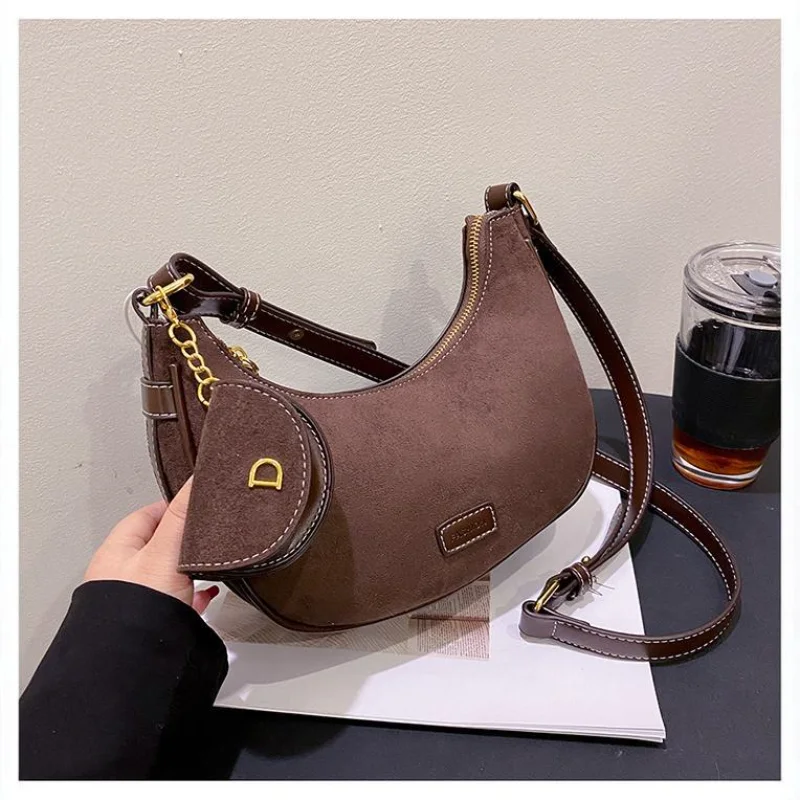 

2025 Matte Finish Shoulder Bag for Women Vintage Korean Inspired Crossbody Purse with Top Handle Underarm Bag