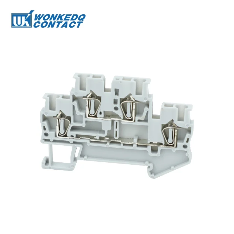 STTB2.5 50Pcs Double Level Electrical Connectors 2 Layer Spring-cage ST Type Wiring Return Pull STTB 2.5 Din Rail Terminal Block