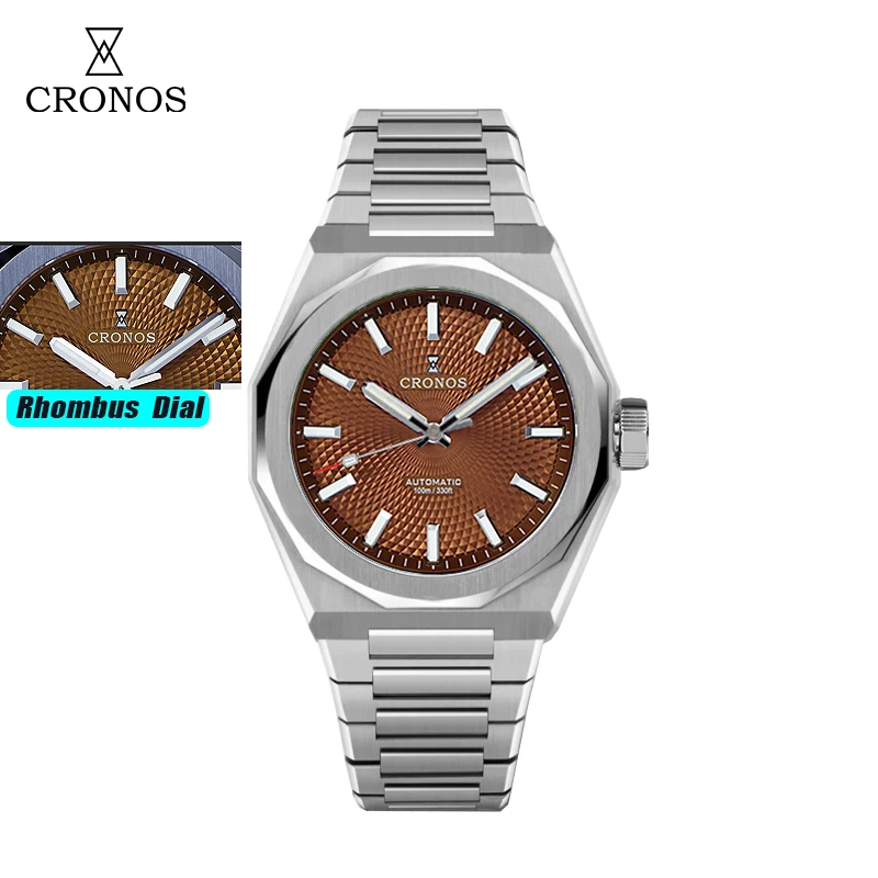 Cronos Luxe Herenhorloge 36mm Automatisch PT5004 Miyota 90S5 Horloges Saffier 10ATM Doorzichtige Kast Achterkant L6050 reloj hombre