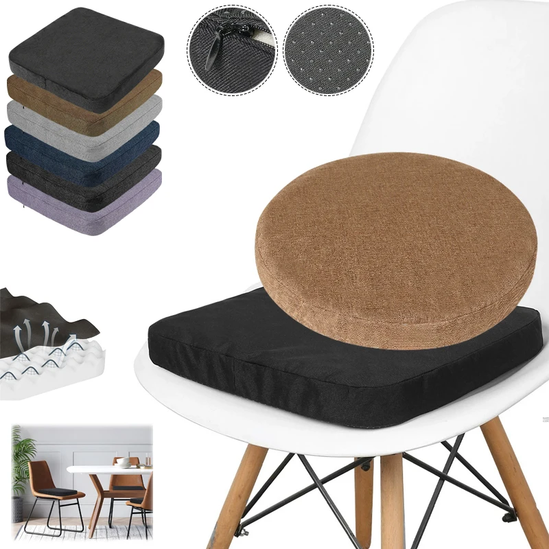 

1PC Square/Round Soft Cushion Thickened Seat Cushion with Non-Slip Base for Kitchen Office Car Chair Pad cadeira de escritório