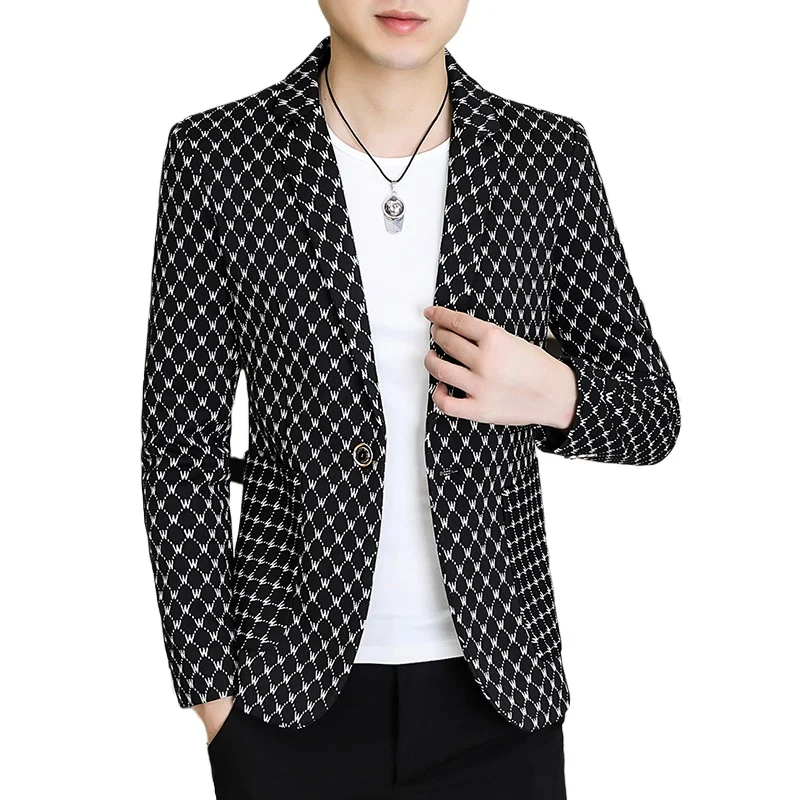 

The Main Promotion of The New Plaid Pattern Shirt Casual Party Single West All Match Personality Slim Handsome Male Clothing