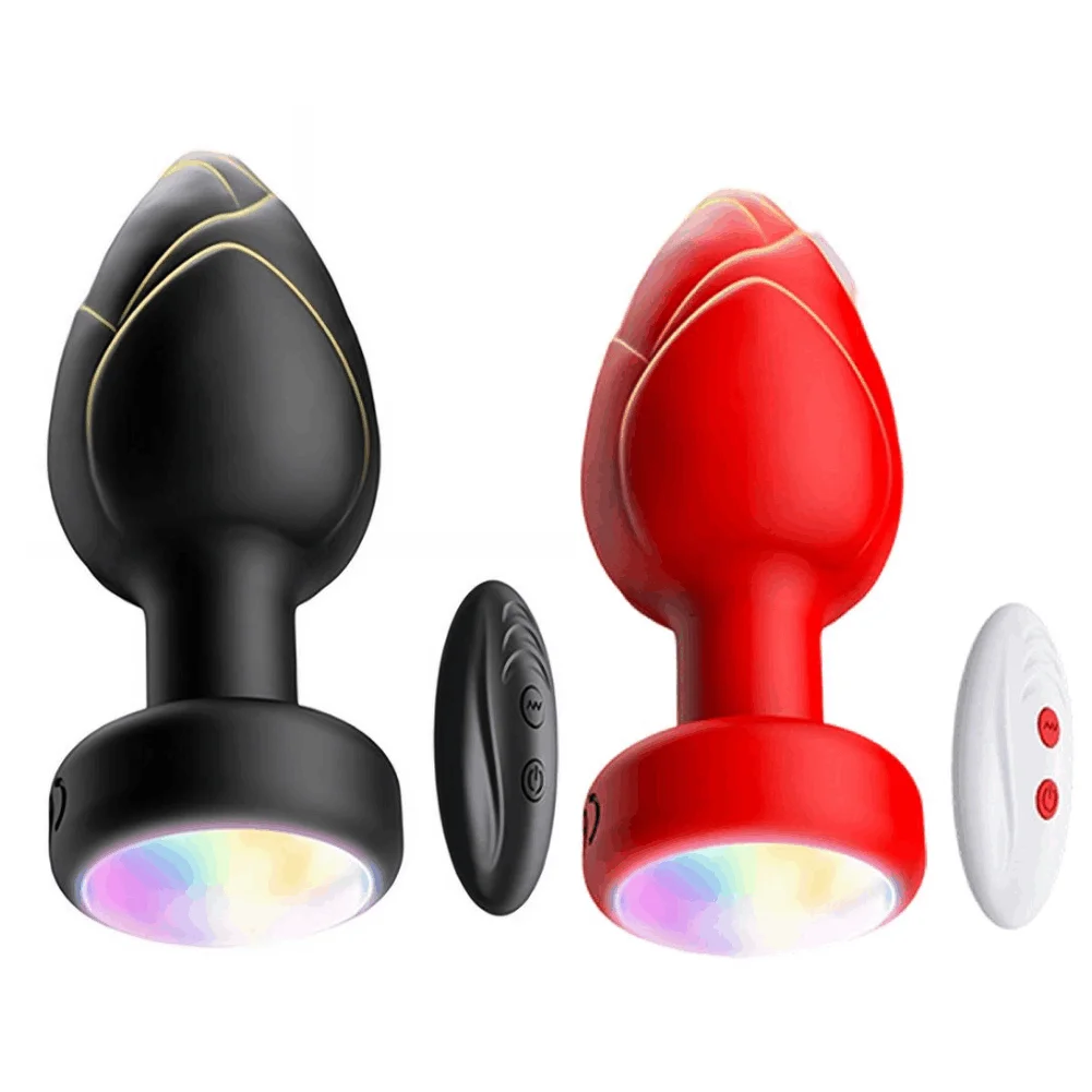 Wireless Remote Control Anal Vibrator Prostate Massager for Gay LED Vibrating Butt Plug Adult Goods Sex Toy for Couples