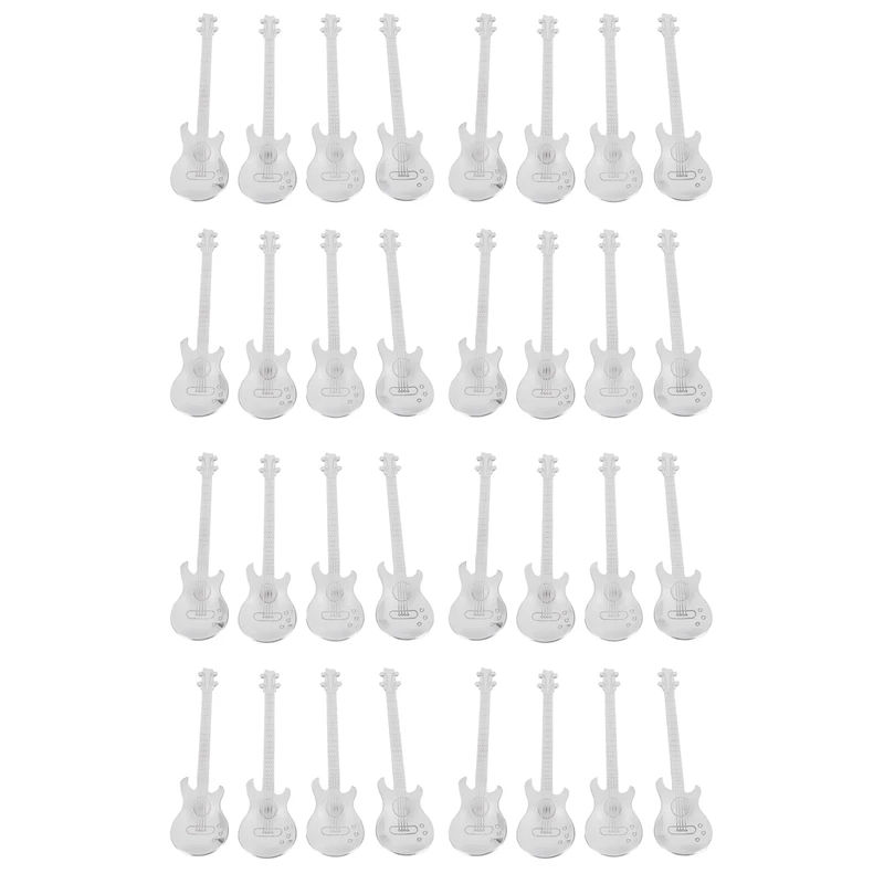 

Guitar Coffee Teaspoons,32 Pcs Stainless Steel Musical Coffee Spoons Teaspoons Mixing Spoons Sugar Spoon(Silver)